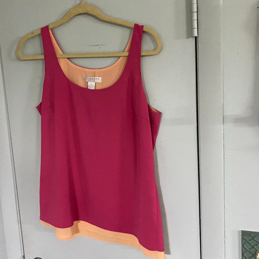 Kenar Double Layer flowy Top PInk